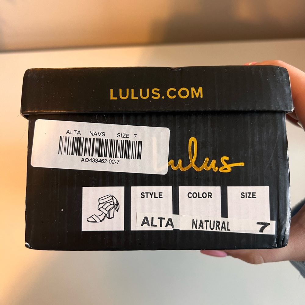 Lulu's Light Nude Suede Lace-Up Block Heels - Picture 3 of 3